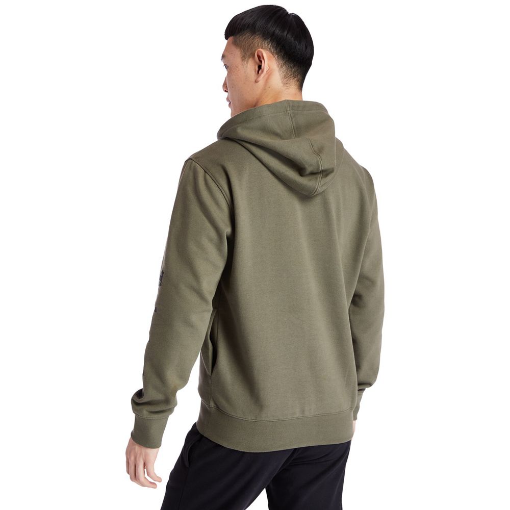 Timberland Φουτερ Ανδρικα Ελιά - Camo Tree-Logo Hoodie - Greece 9213870-EJ